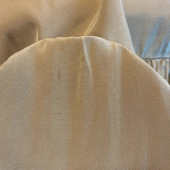 Tibi 100% Silk Eco Halter Drop Waist Ruched Midi Dress Tan Ochre Green size 4 - Picture 10 of 10